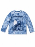 T-shirt manches longues garçon effet Tie-Dye - Motif Snowboard / Espace - Image 3