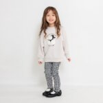 Sweat-shirt fille motif relief texture bouclette (Caniche / Boisson Gourmande)