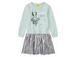 Robe bimatière fille Peanuts - Haut sweat-shirt & Jupe plissée argentée