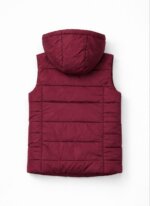 Doudoune sans manches matelassée enfant - Vert Sauge / Bordeaux - Image 4