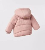 Doudoune matelassée à capuche enfant avec grandes poches - Noir / Rose Poudré - Image 5
