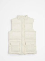 Doudoune sans manches matelassée fille col montant - Écru / Blanc cassé - Image 4