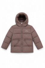 Doudoune matelassée à capuche enfant - Marron taupe / Moka