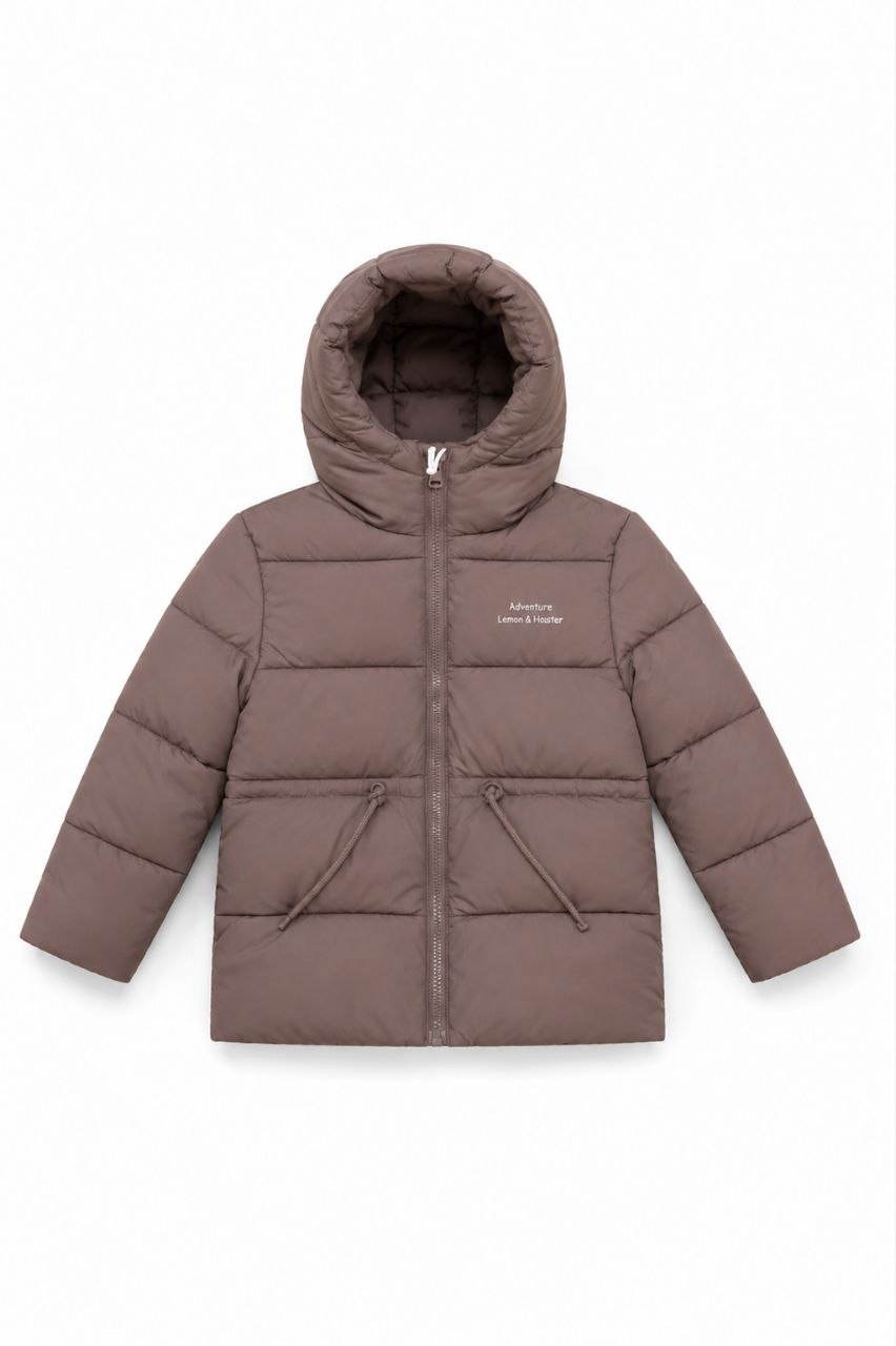 IMAGE 2026-08-12 15:03:28 Doudoune matelassée à capuche enfant - Marron taupe / Moka - Image 1