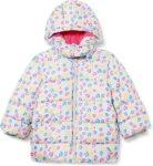 Doudoune matelassée à capuche fille motif léopard multicolore