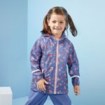 Veste imperméable à capuche pour bébé - Imprimé fleuri (Bleu, Rouge & Rose)