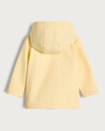 Ciré imperméable à capuche bébé - Jaune pastel doublure marinière - Image 3
