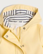 Ciré imperméable à capuche bébé - Jaune pastel doublure marinière - Image 4