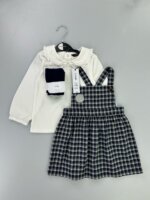 Ensemble 3 pièces robe salopette, sous-pull et collants - Daisy Duck & Carreaux Chic - Image 3