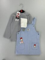 Ensemble 3 pièces robe salopette, sous-pull et collants - Daisy Duck & Carreaux Chic