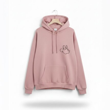 Sweat à capuche Disney - Rose Poudré avec Motif Minnie Mouse ou Bourriquet