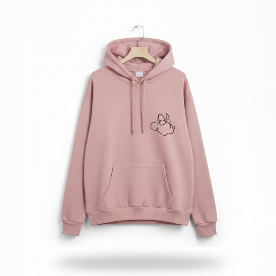 IMAGE 2026-08-16 10:53:18 Sweat à capuche Disney - Rose Poudré avec Motif Minnie Mouse ou Bourriquet - Image 1