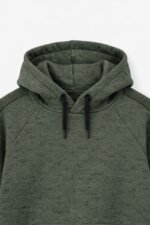 Sweat à capuche enfant vert kaki chiné - Style Sportswear & Poche Kangourou - Image 3