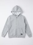 Veste à capuche zippée enfant en molleton doublé - Effet Chiné (Gris Clair ou Anthracite)