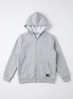 Veste à capuche zippée enfant en molleton doublé - Effet Chiné (Gris Clair ou Anthracite)