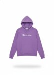 Sweat à capuche Champion - Logo Script Imprimé Poitrine (Violet ou Rose Poudré)