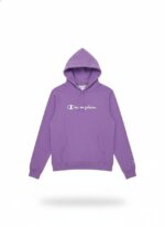 Sweat à capuche Champion - Logo Script Imprimé Poitrine (Violet ou Rose Poudré)