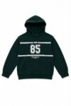 Sweat à capuche femme - Style Uni Minimaliste ou Esprit Campus "85" (Rose Poudré / Vert Sapin)