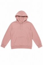 Sweat à capuche femme - Style Uni Minimaliste ou Esprit Campus "85" (Rose Poudré / Vert Sapin) - Image 3