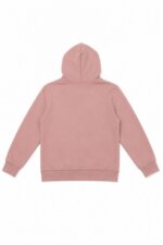 Sweat à capuche femme - Style Uni Minimaliste ou Esprit Campus "85" (Rose Poudré / Vert Sapin) - Image 5