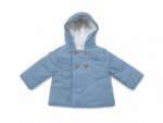 Manteau à Capuche Bébé - Manteau Matelassé Style Caban (Bleu Ciel)