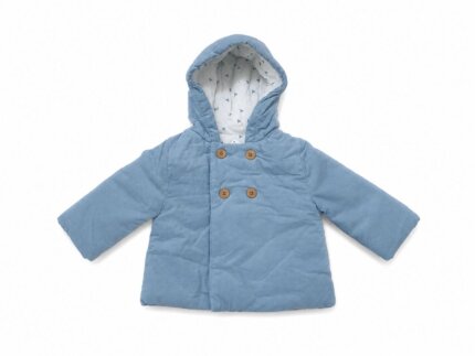 Manteau à Capuche Bébé - Manteau Matelassé Style Caban (Bleu Ciel)