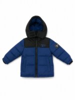 Doudoune à Capuche Enfant Reebok - Veste Chaude Matelassée Doudou (Noir / Bleu & Noir)