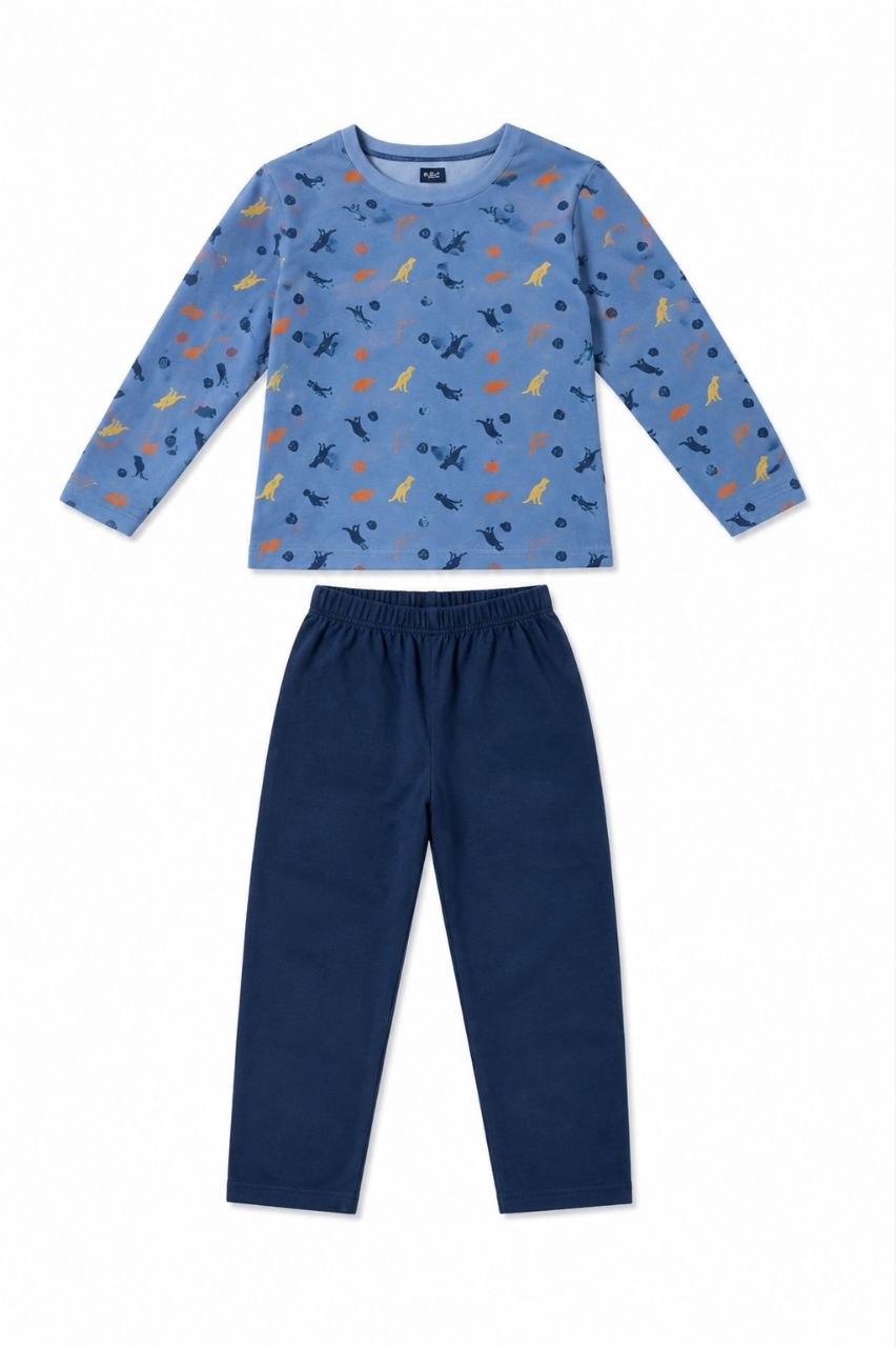 IMAGE 2026-08-20 15:24:00 Ensemble Pyjama Garçon 2 Pièces - Confort & Motifs Ludiques (Dinosaures ou Rayures Lapin) - Image 1