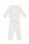 Ensemble Pyjama Enfant Deux Pièces - Coton Doux à Motif Petites Fleurs (Gris Clair / Blanc)