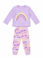 Ensemble Pyjama Fille 2 Pièces - Coton Soft & Motifs Fantaisie (Lama, Papillon, Lapin ou Léopard)