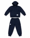 Ensemble Survêtement Enfant 2 Pièces - Sweat à Capuche & Jogging Molletonné (Noir ou Bleu Marine)