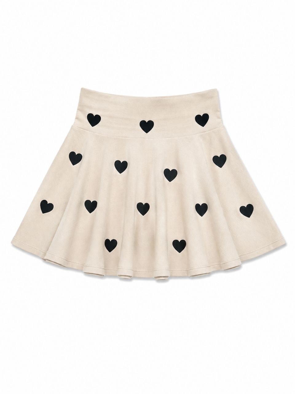 IMAGE 2026-08-23 11:31:13 Jupe Évasée Fille - Motif Cœurs Imprimés (Beige / Crème) - Image 1