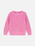 Pull Fille en Tricot Côtelé Rose - Maille Moelleuse & Col Rond
