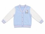 Gilet Fille Style Varsity Hello Kitty - Veste Molletonnée Bleu Ciel & Crème