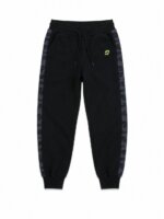 Pantalon Jogging Garçon - Bandes Latérales Camouflage & Détail Logo Neon (Noir)