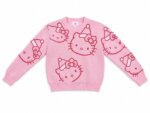 Pull Fille Rose Hello Kitty Noël - Maille Douce & Imprimé Têtes de Hello Kitty