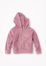Survêtement Fille 2 Pièces en Velours - Veste Zippée à Capuche & Pantalon (Rose Vieux) - Image 3