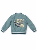 Ensemble Garçon 2 Pièces Style Teddy Varsity - Veste Teddy & T-Shirt "Let's Dance" (Marron Caramel / Bleu Canard) - Image 5
