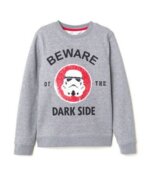Sweat Garçon Col Rond - Imprimés Tendance & Sequins (Star Wars Gris / Léopard Bleu) - Image 3