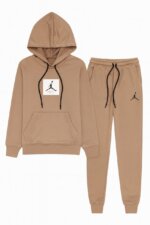 Ensemble de Survêtement Jordan 2 Pièces Enfant / Ado - Sweat à Capuche & Jogging (Beige, Camel, Gris) - Image 3