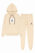 Ensemble de Survêtement Jordan 2 Pièces Enfant / Ado - Sweat à Capuche & Jogging (Beige, Camel, Gris) - Image 4