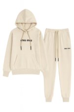 Ensemble Fille  2 Pièces Miu Miu - Sweat à Capuche & Pantalon de Jogging (Bleu Vert, Rose, - Image 4