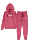 Ensemble 2 Pièces Chloé - Sweat à Capuche & Pantalon de Jogging (Rose Poudre, Bleu Ciel, Vieux Rose)