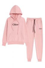 Ensemble 2 Pièces Chloé - Sweat à Capuche & Pantalon de Jogging (Rose Poudre, Bleu Ciel, Vieux Rose) - Image 4