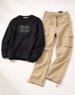 Ensemble Fille 2 Pièces Sweat Miu Miu Strass & Pantalon Cargo à Poches Plaquées - Image 4