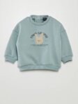 Sweat-shirt Bébé Kiabi à Col Rond - Motif Lapin "Farm Campus" (Bleu Sauge)