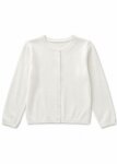Gilet Fille en Maille Fine à Boutons - Blanc Cassé / Écru