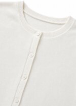 Gilet Fille en Maille Fine à Boutons - Blanc Cassé / Écru - Image 3