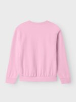 Sweat-shirt Fille Name It à Col Rond - Inscription "FINE" en Strass (Rose Poudre) - Image 4