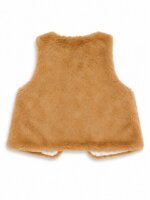 Gilet Sans Manches Fille Kiabi en Fausse Fourrure - Doublure Imprimée Étoiles (Rose Poudré / Camel) - Image 6